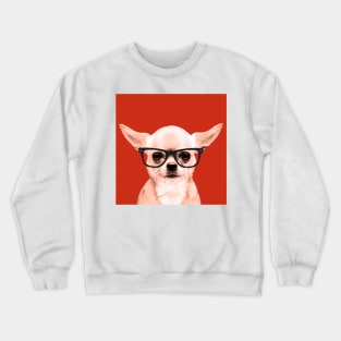 Pop Art Chihuahua in Red Background - Print / Home Decor / Wall Art / Poster / Gift / Birthday / Chihuahua Lover Gift / Animal print Canvas Print Crewneck Sweatshirt